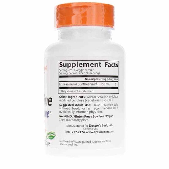 L-Theanine with Suntheanine 150 Mg, 90 Veg Capsules, DRB