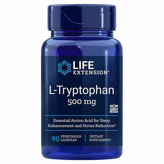 L-Tryptophan 500 Mg, 90 Veg Capsules, LFE
