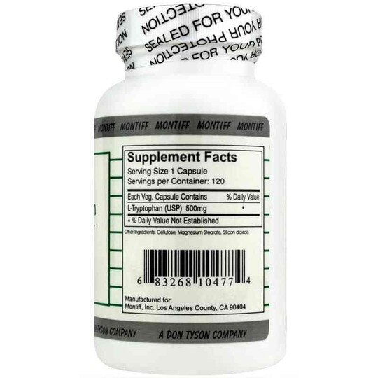 L-Tryptophan 500 Mg, 120 Capsules, MNT