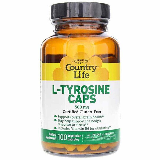 L-Tyrosine 500 Mg, 100 Veg Capsules, CTL