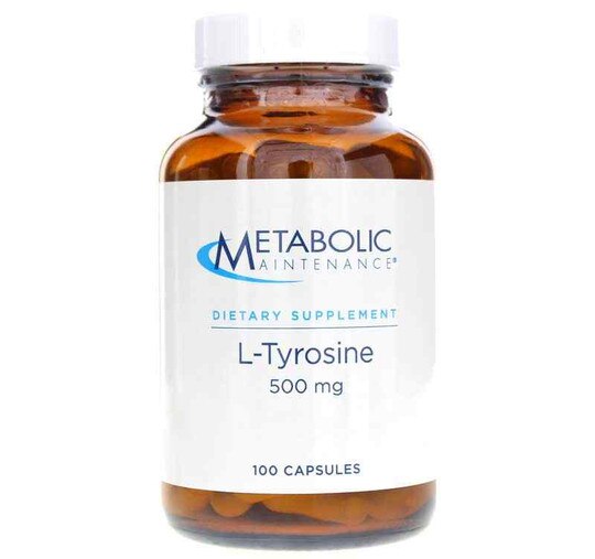L-Tyrosine 500 Mg, 100 Capsules, MTM