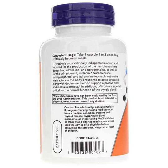 L-Tyrosine 500 Mg, 120 Capsules, NOW