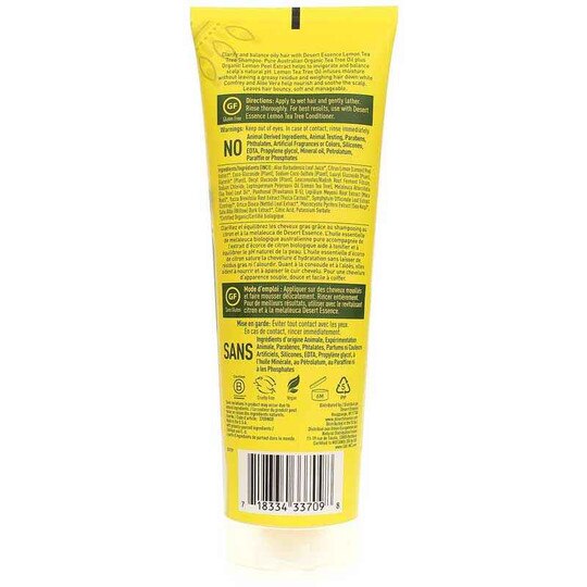 Lemon Tea Tree Shampoo for Oily Hair, 8 Oz, DES