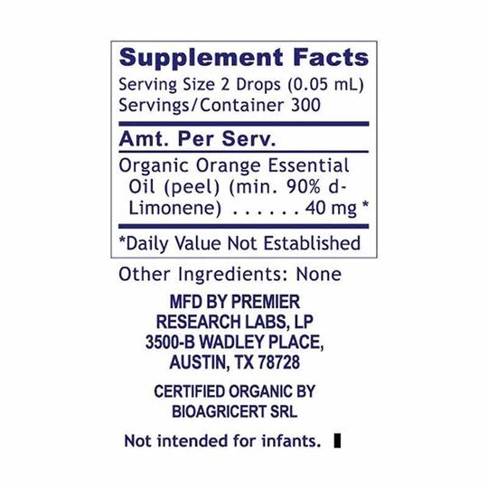 Limonene Organic Orange Oil, .5 Oz, PRL