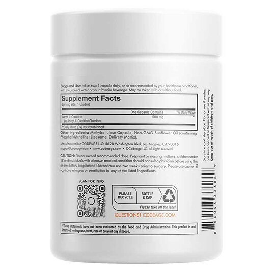 Liposomal Acetyl L-Carnitine+, 90 Capsules, CDE