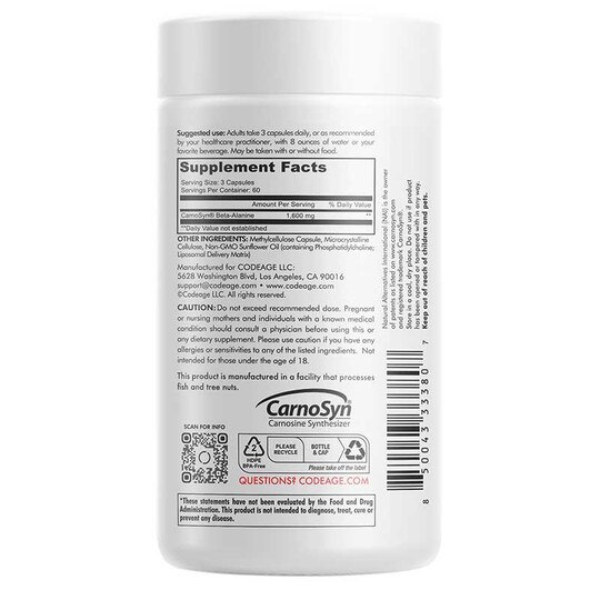 Liposomal Beta-Alanine+, 180 Capsules, CDE