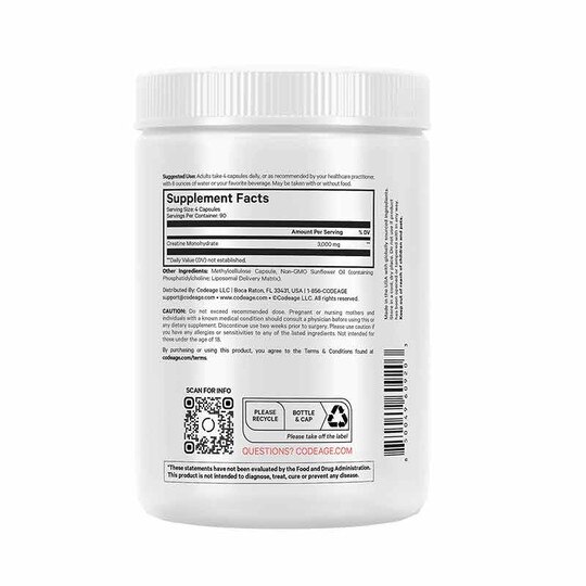 Liposomal Creatine, 300 Capsules, CDE