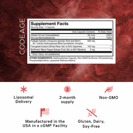 Liposomal Fadogia Agrestis+, 60 Capsules, CDE