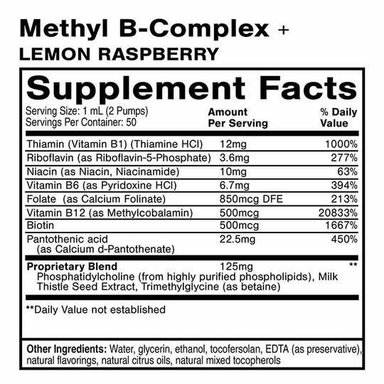 Methyl B-Complex Liposomal Lemon Raspberry, QSS