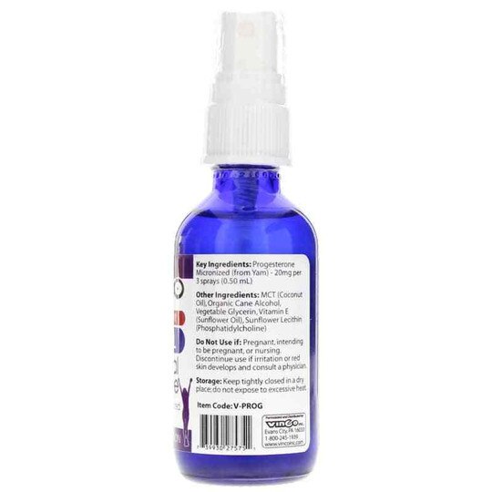 Liposomal Transdermal Progesterone Topical Spray, 2 Oz, VNC