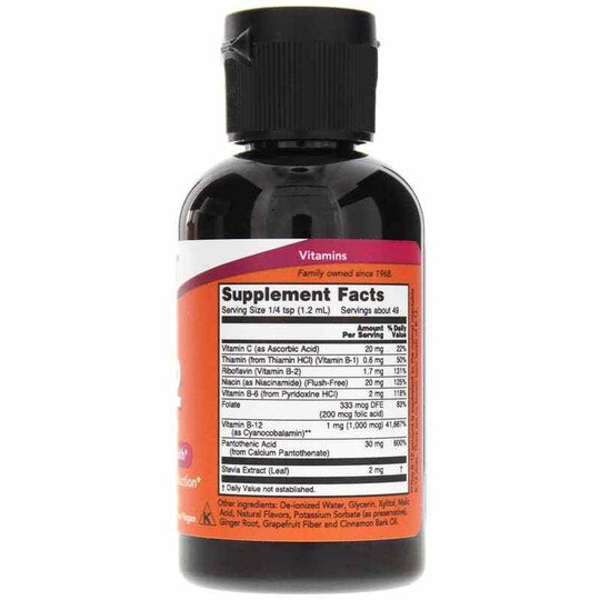 Liquid B12 B-Complex, 2 Oz, NOW