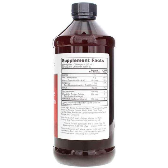 Liquid Glucosamine & Chondroitin with MSM, 16 Oz, PFLB