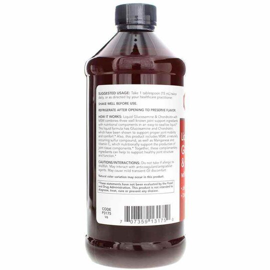Liquid Glucosamine & Chondroitin with MSM, 16 Oz, PFLB