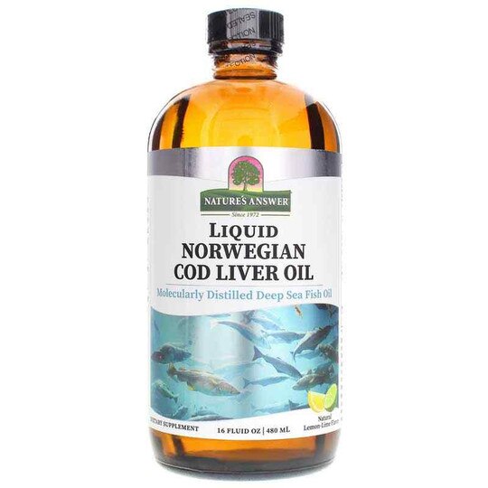 Liquid Norwegian Cod Liver Oil Lemon Lime, 16 Oz, NAN
