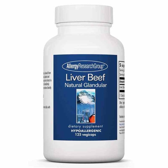 Liver Beef Natural Glandular, 125 Veg Capsules, ARG