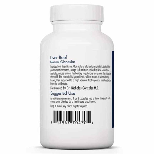 Liver Beef Natural Glandular, 125 Veg Capsules, ARG