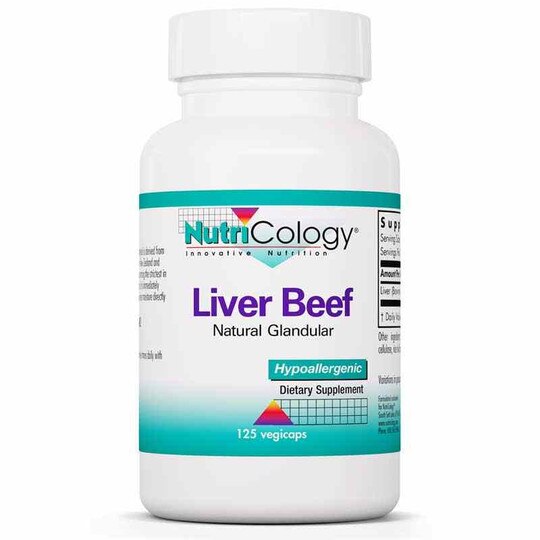 Liver Beef Natural Glandular, 125 Veg Capsules, NTC