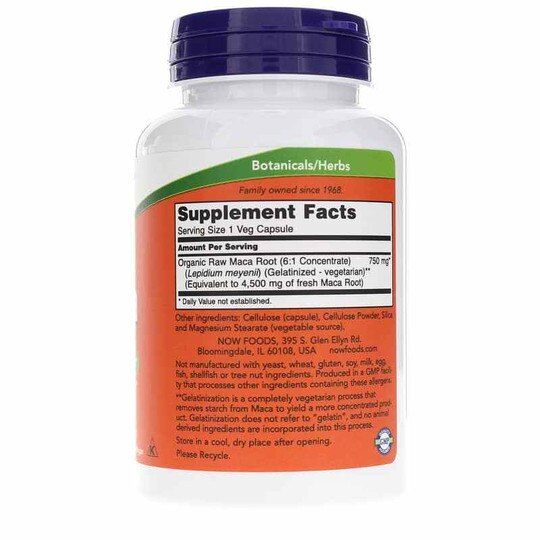 Maca 750 Mg Raw, 90 Veg Capsules, NOW