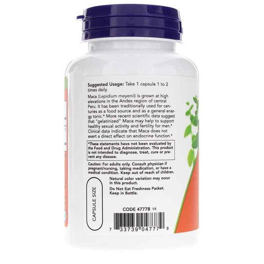 Maca 750 Mg Raw, 90 Veg Capsules, NOW