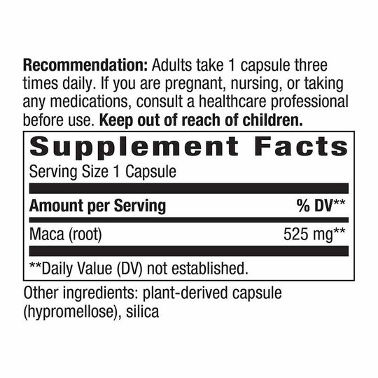 Maca Root, 100 Veg Capsules, NWA