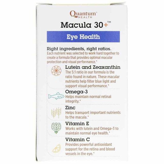Macula 30+ Eye Health, 60 Softgels, QHT