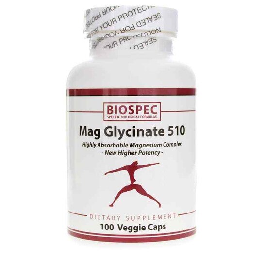 Mag Glycinate 510, 100 Veg Capsules, BSP
