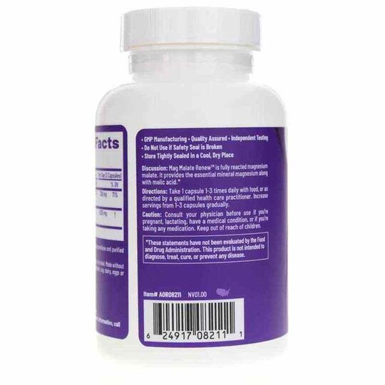 Mag Malate Renew, 120 Veg Capsules, AOR