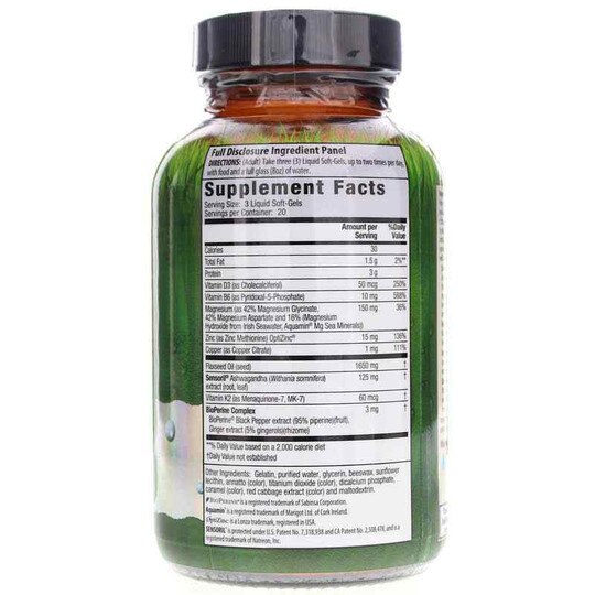 Magnesium + Ashwagandha, 60 Liquid Softgels, IRN
