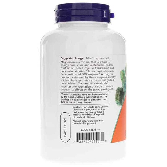 Magnesium Caps 400 Mg, 180 Veg Capsules, NOW