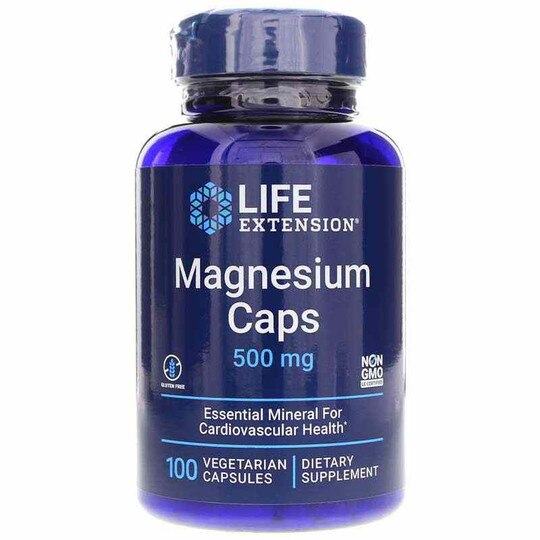 Magnesium Caps 500 Mg, 100 Veg Capsules, LFE