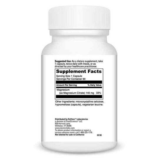 Magnesium Citrate, 90 Veg Capsules, DL