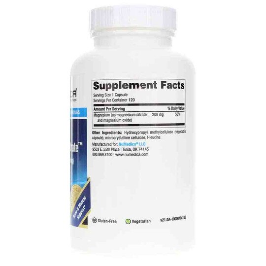 Magnesium Citrate Capsules Extra Strength, 120 Veg Capsules, NUM