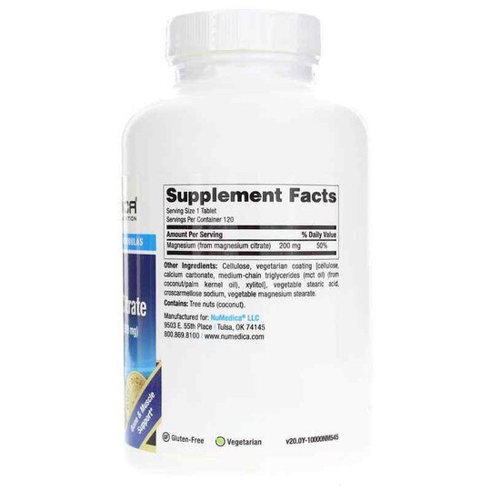 Magnesium Citrate Tablets Extra Strength, NuMedica