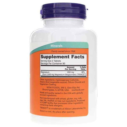 Magnesium Glycinate, 180 Tablets, NOW