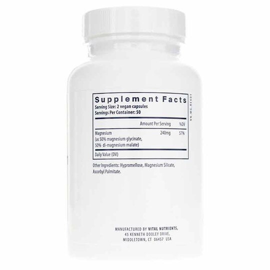 Magnesium (glycinate/malate) 120 Mg, 100 Capsules, VTN