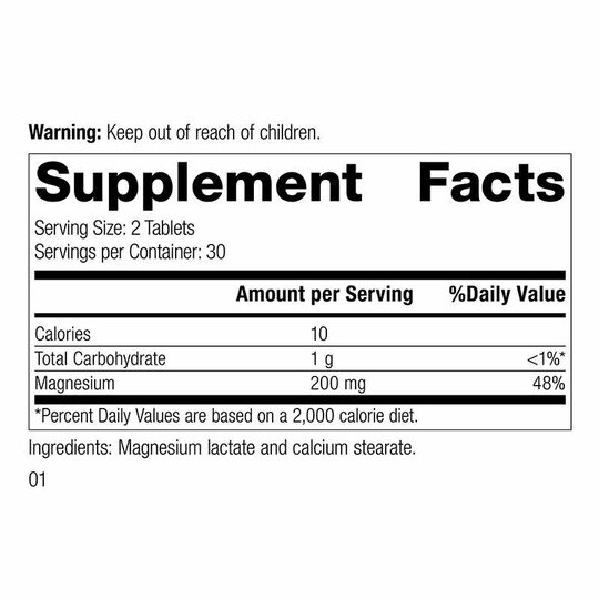 Magnesium Lactate, 60 Tablets, SP