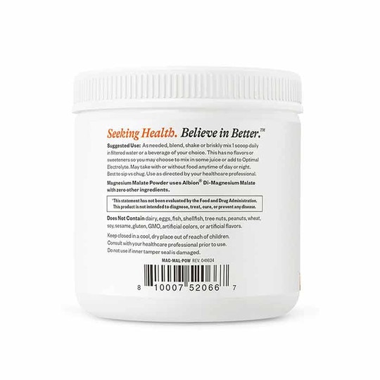 Magnesium Malate 500 Mg Powder, 8.82 Oz, SKH