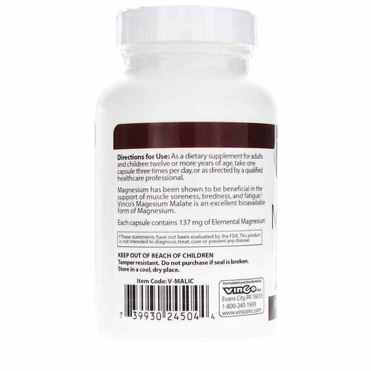 Magnesium Malate, 90 Veg Capsules, VNC