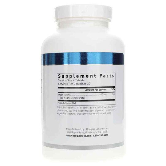 Magnesium Taurate 400 Mg, 120 Tablets, DGL
