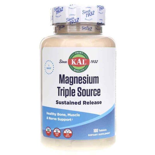 Magnesium Triple Source, Sustained Release Formula, 100, KAL