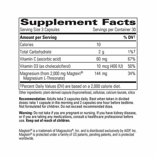 Magtein L-Threonate Plus, INT