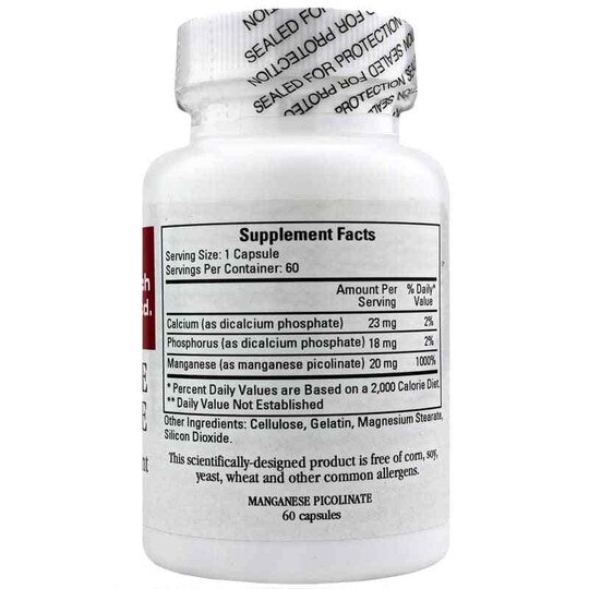 Manganese Picolinate, 60 Capsules, CR