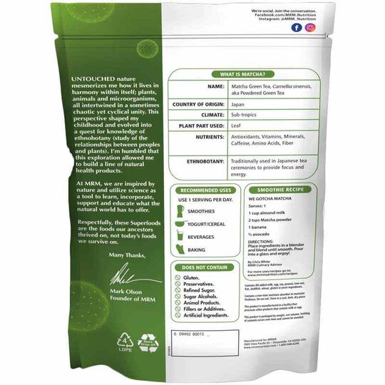 Matcha Green Tea Powder, 6 Oz, MRM
