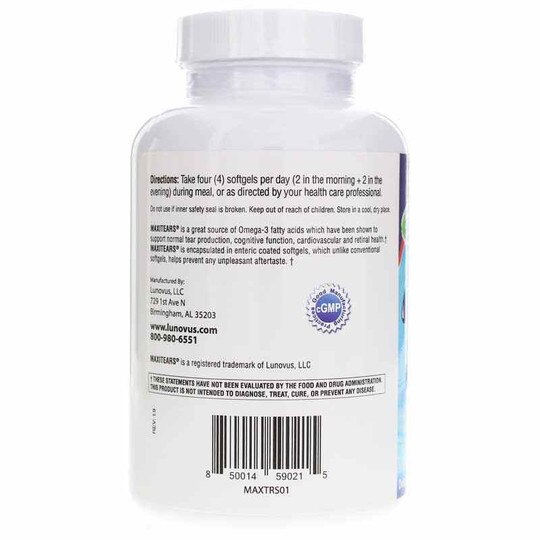 MaxiTears Dry Eye Formula, 120 Softgels, MXV