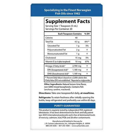 Med Omega 2700 Mg Omega-3s with Natural Lemon-Lime Flavo, CL