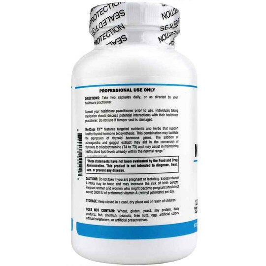 MedCaps T3 Thyroid Support, 120 Veg Capsules, XYM