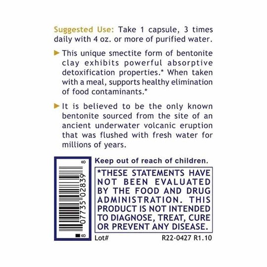 Medi-Clay-FX Calcium Bentonite Clay, 90 Capsules, PRL