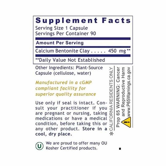 Medi-Clay-FX Calcium Bentonite Clay, 90 Capsules, PRL
