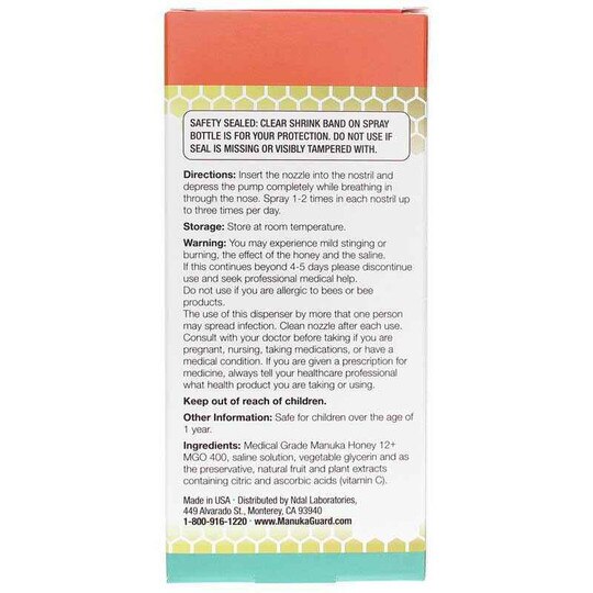 Medical Grade Manuka Honey Allercleanse Nasal Spray, 1.3 Oz, MKG