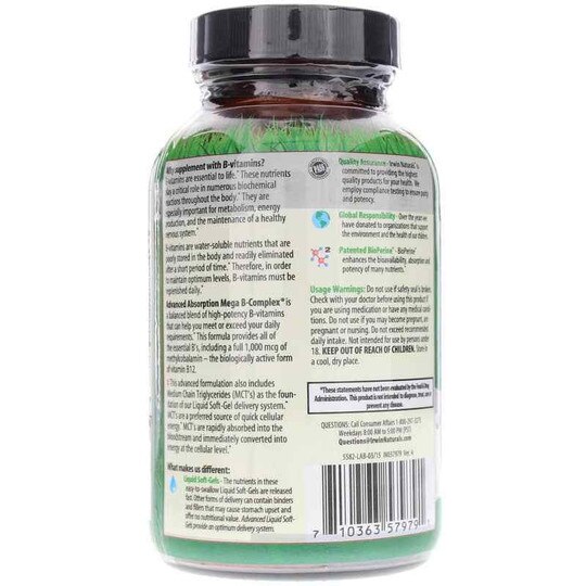 Mega B-Complex, 60 Liquid Softgels, IRN